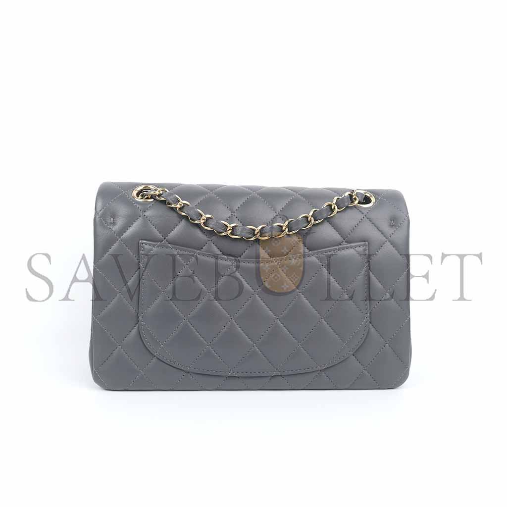 Ch*el double flap medium dark grey as1117 (23*14.5*6cm)